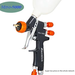 HVLP Mini 5000 Spray Gun 0.8/1.0mm Steel Nozzle Gravity Spray Gun DIY Painting Kit Portable Car Paint Furniture Repair Spray Gun