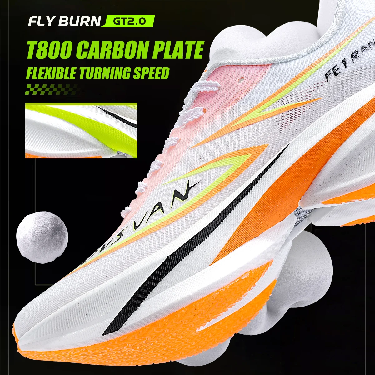 IRUNSVAN Flying Flame GT2.0 Кроссовки из карбоновой пластины с полной ладонью, марафонские гонки, амортизирующая спортивная обувь для мужчин и женщин