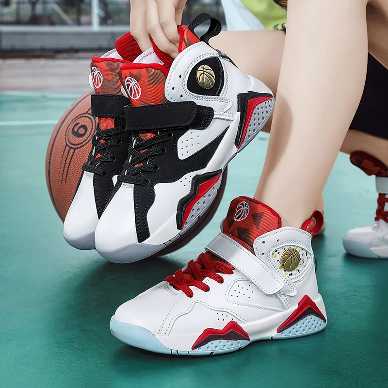 Scarpe da basket per bambini, scarpe sportive da allenamento per il tempo libero all\'aperto alte, scarpe sportive per bambini, ragazzi e ragazze