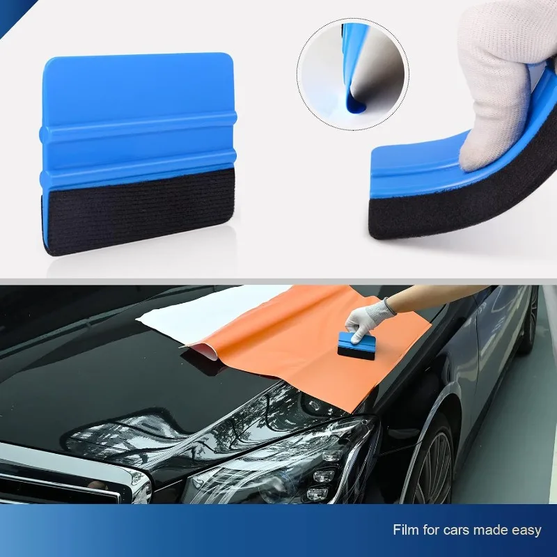 Felt Plastic Square Squeegee Multi‑use for Car Vinyl Window Phone Film Wallpaper Fish Tank Scraper Tool