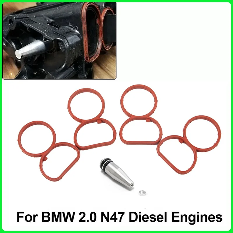 

11618507239 Автомобильный впускной клапан двигателя, вихревая заслонка, удаление пустой заглушки, металлическая прокладка с прокладкой коллектора для BMW N47 E90 N57 N57S 2.0D