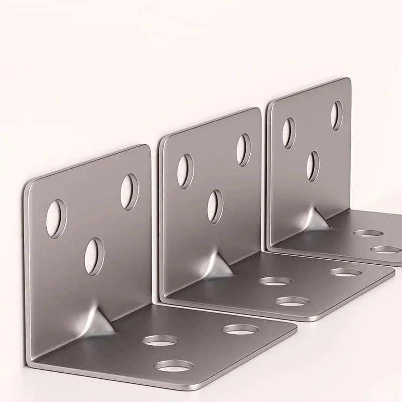 20pcs Stainless Steel L-Shaped Corner Bracket 90 Degree Stackable Furniture Plate Hardware Right Angle Bracket Cabinet Small