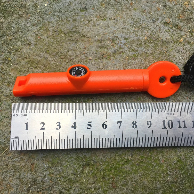 

New Survival Gear Whistle Compass Flint Magnesium Stick Serrated Bottle Opener Outdoor Tools Bird Call Fire Starting Essentials