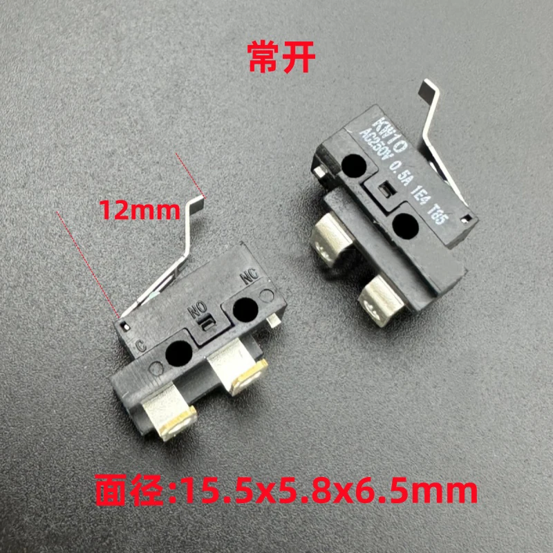 The microswitch pin 2 is always open with a 0.5A small KW10 travel limit reset. Just touch the mouse button