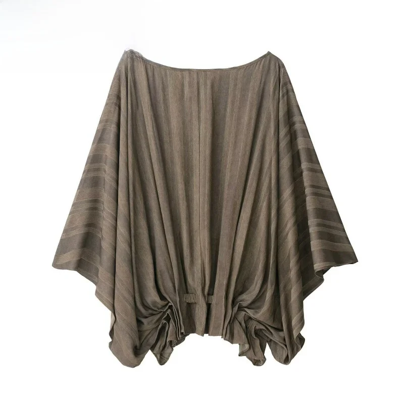 principios de otoño 2025, nueva Faion para mujer, sensación de gama alta, Top bordado esponjoso en capas, Ele Aosphere Batwing Sve irt