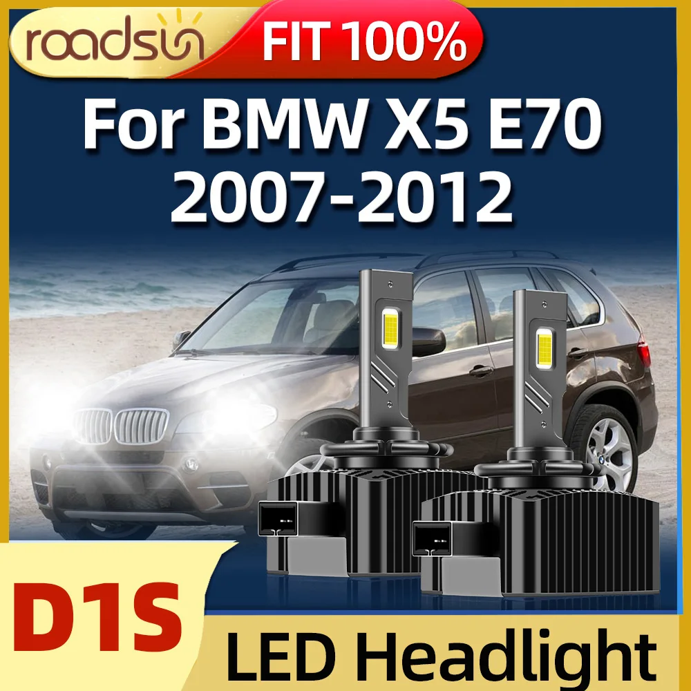 Roadsun D1S LED Headlight 6000K 30000LM HID 55W Car Bulbs Fit For BMW X5 E70 2007 2008 2009 2010 2011 2012