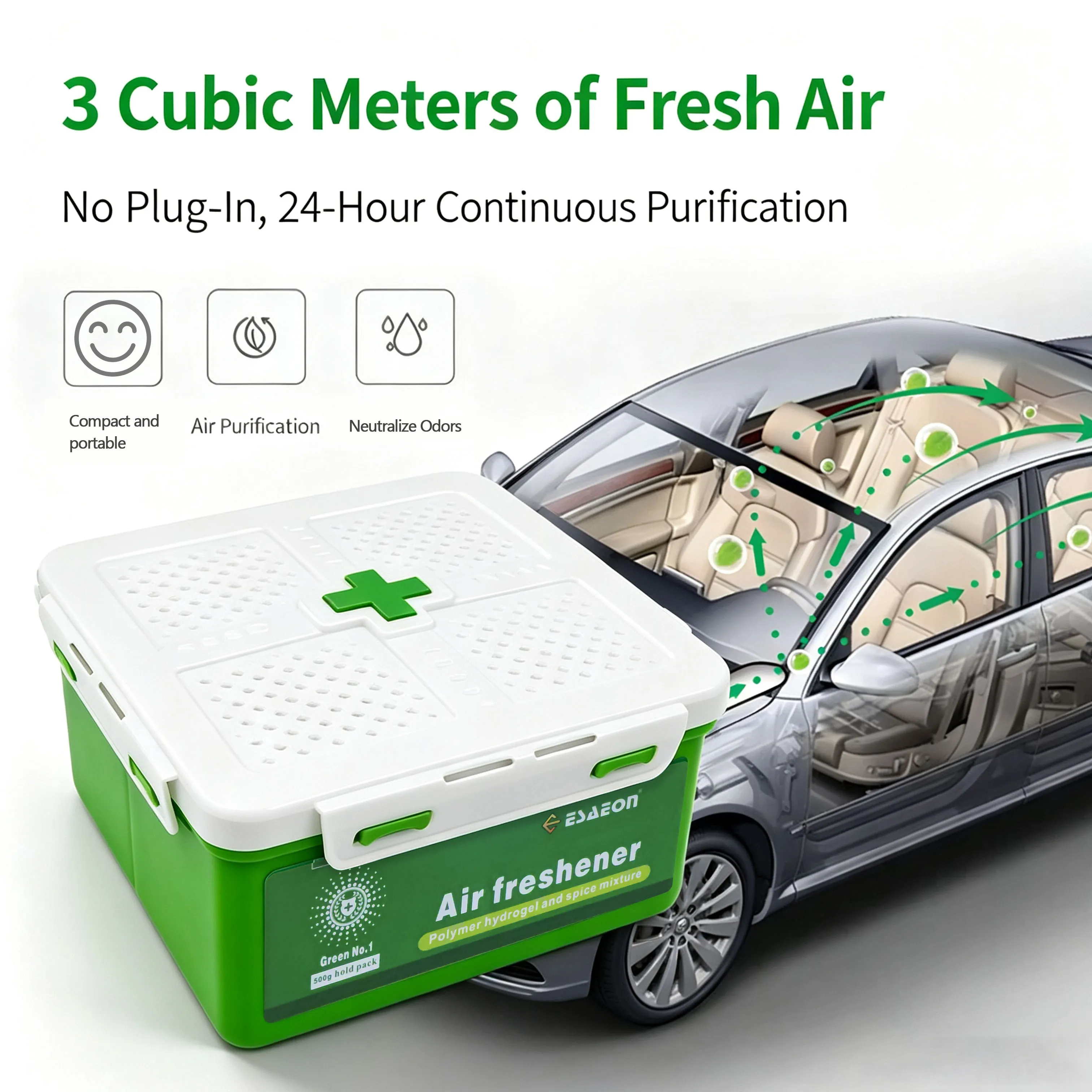 Solid aroma gel, durable deodorizer and air purifier, suitable for home, car, bathroom, bedroom, cloakroom, and toilet, 500g