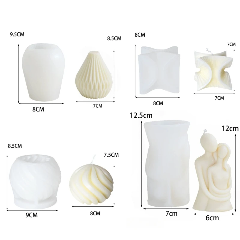 

4pcs Geometric Fan & Circle Silicone Mold for DIY Candles, Scented Plaster, Resin Home Decor Crafts