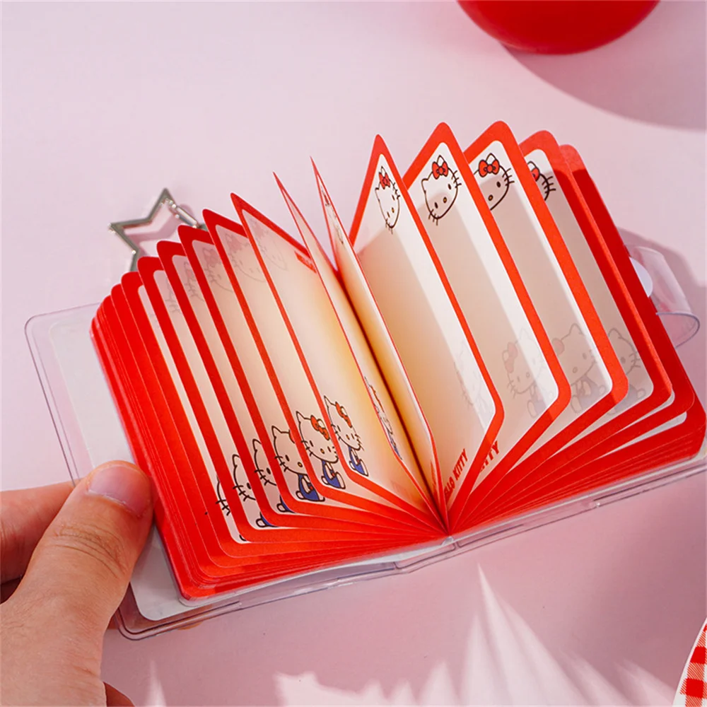 سانريو الكرتون مرحبا كيتي غطاء PVC Kawaii دفتر صغير لطيف مشبك المحمولة قلادة مذكرات كتيب طالب القرطاسية الهدايا