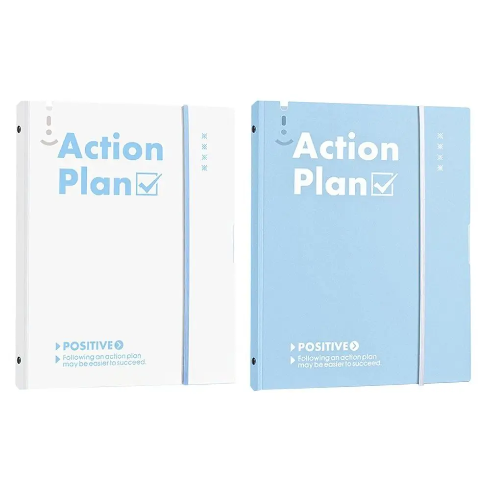 Simple Straps Design A4 File Folder Loose Leaf Hard Cover Test Paper Storage Binder Detachable Storage Booklet School Office