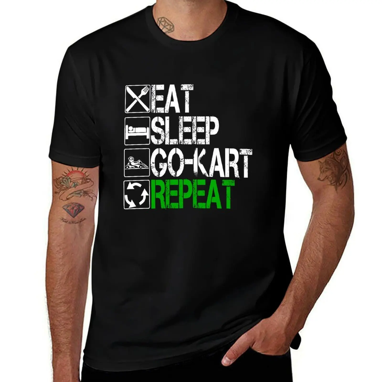

Go Kart Racer Eat Sleep Go Kart Repeat Go Cart Racing T-Shirt T-shirts oversize custom t-shirts quick-drying shirts men graphic