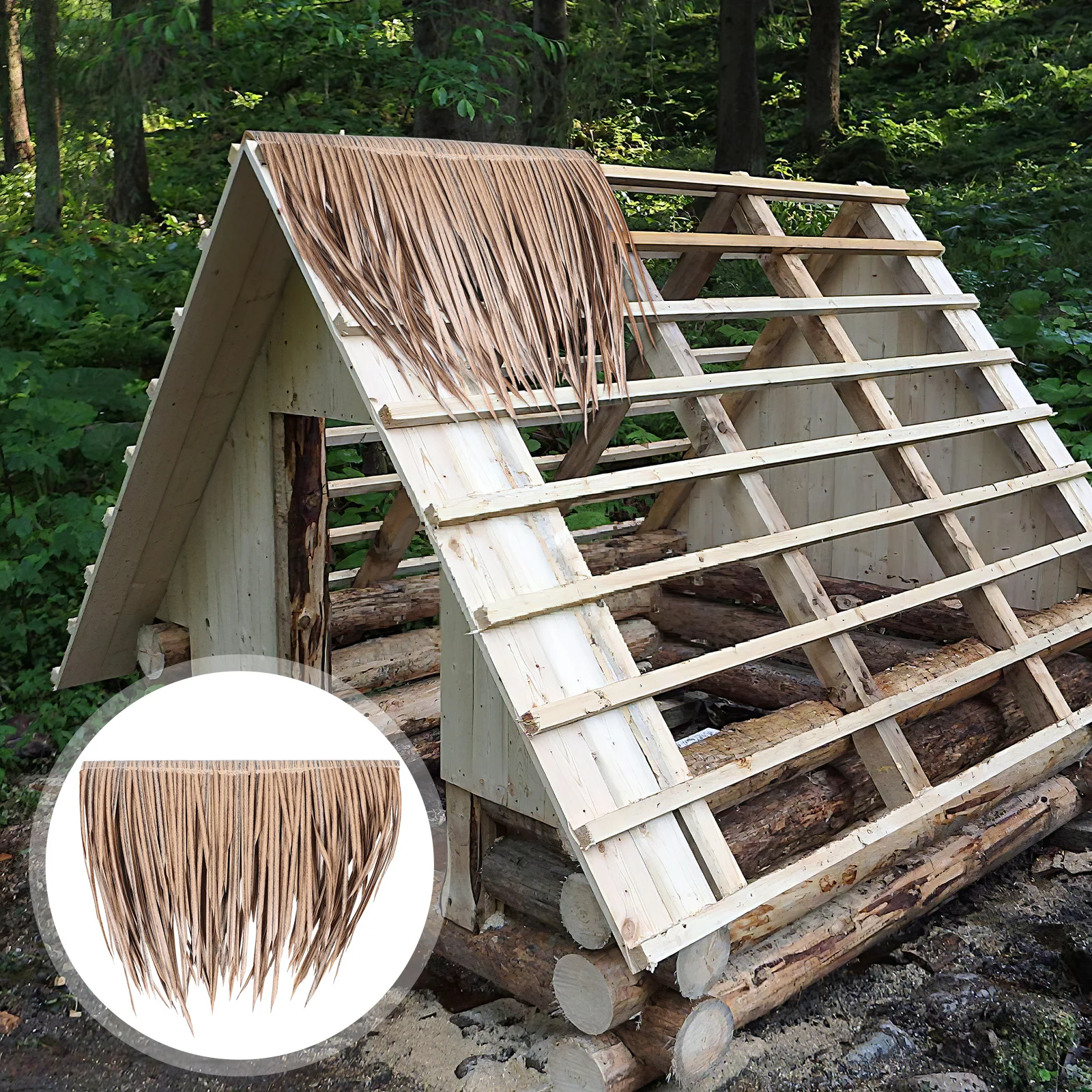 

Plastic Thatch Panels Realistic Decorations Garden Patio Mexican Rain Resistant Easy Install Diy Grass