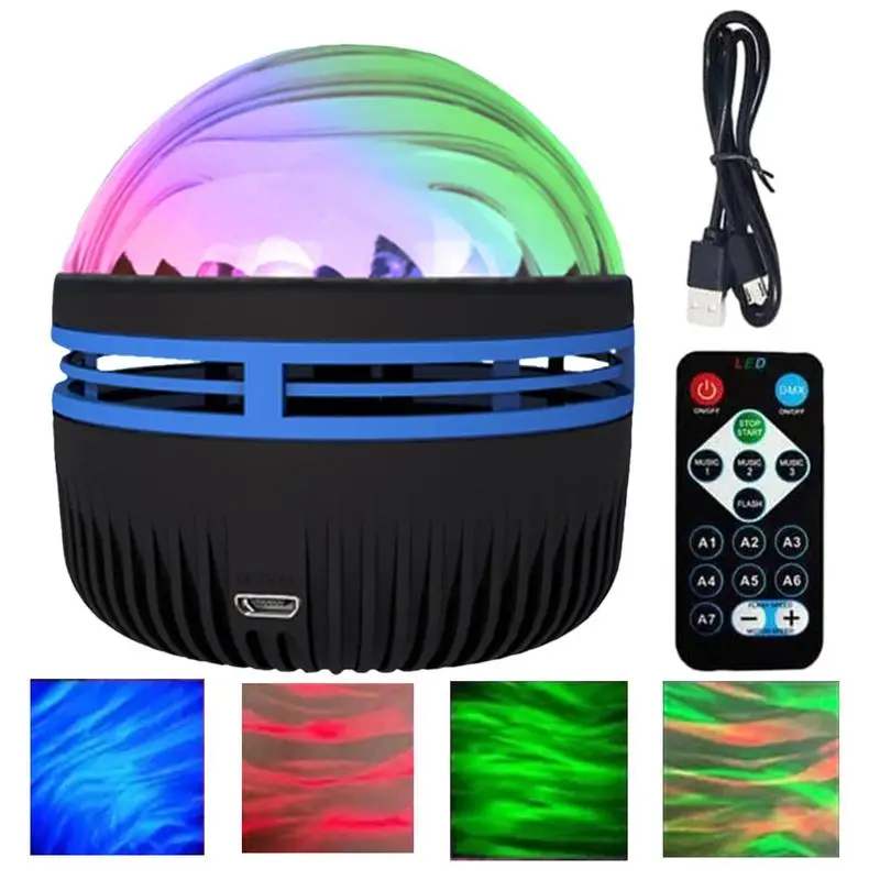 

LED Colorful Starry Sky Projector Lamp Rotating Magic Ball Night Light Remote Control Galaxy Aurora Stage KTV Hotel Laser Light