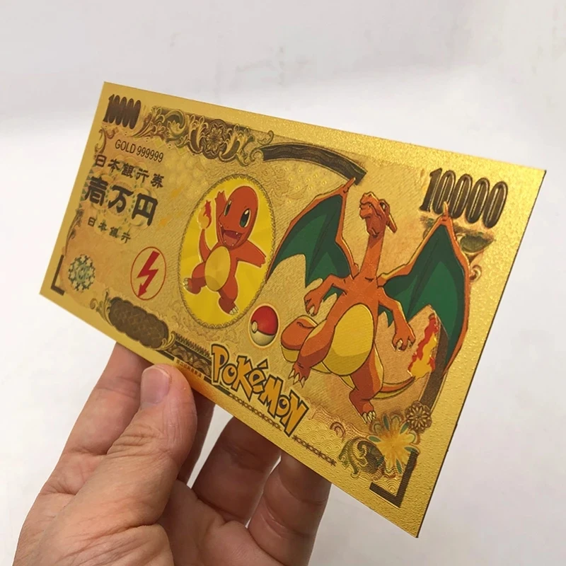 Pokemon Banknote Collect Cards Commemorative Coins Anime Game Figure Cards Pikachu Coins Children's Birthday Xmas Toy Gift