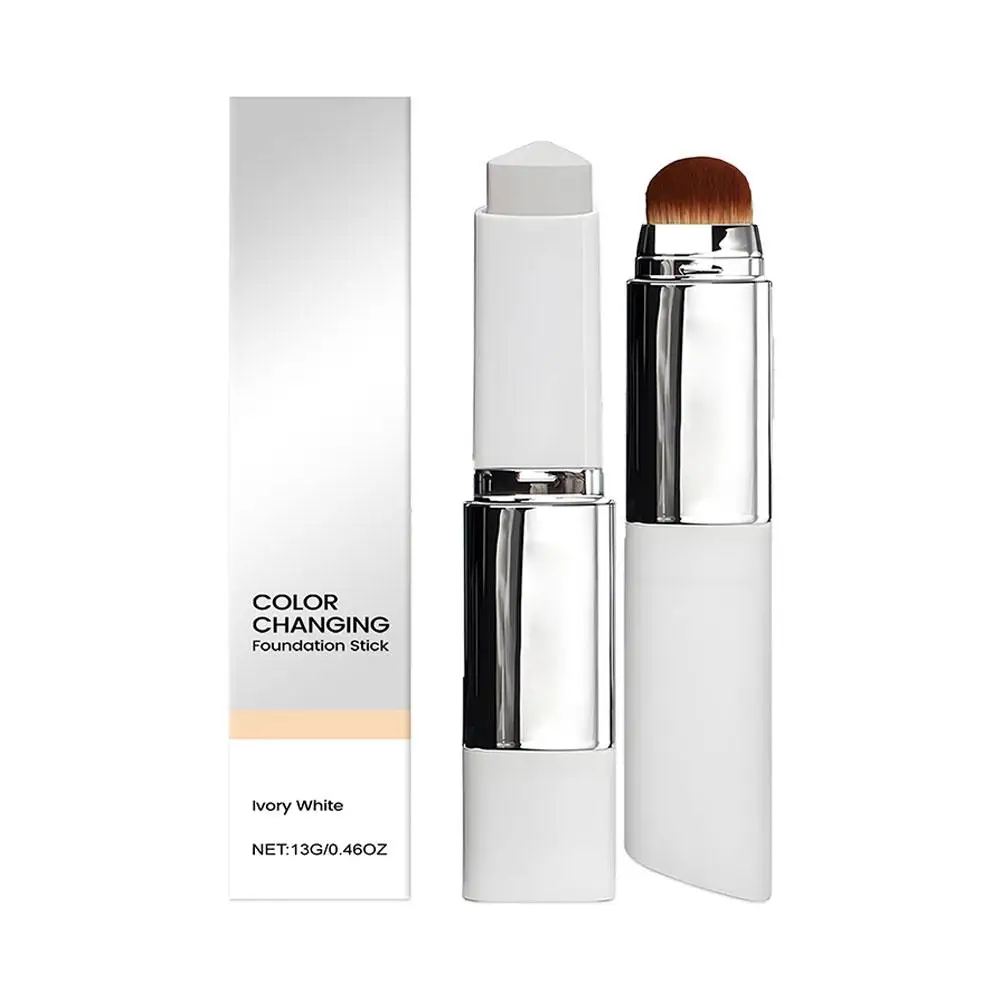 2-in-1 Kleurveranderende Foundation Stick Vloeibaar Lichtgewicht Hydraterende Verhelderende Foundation Kleurveranderende voor alle huidtypes