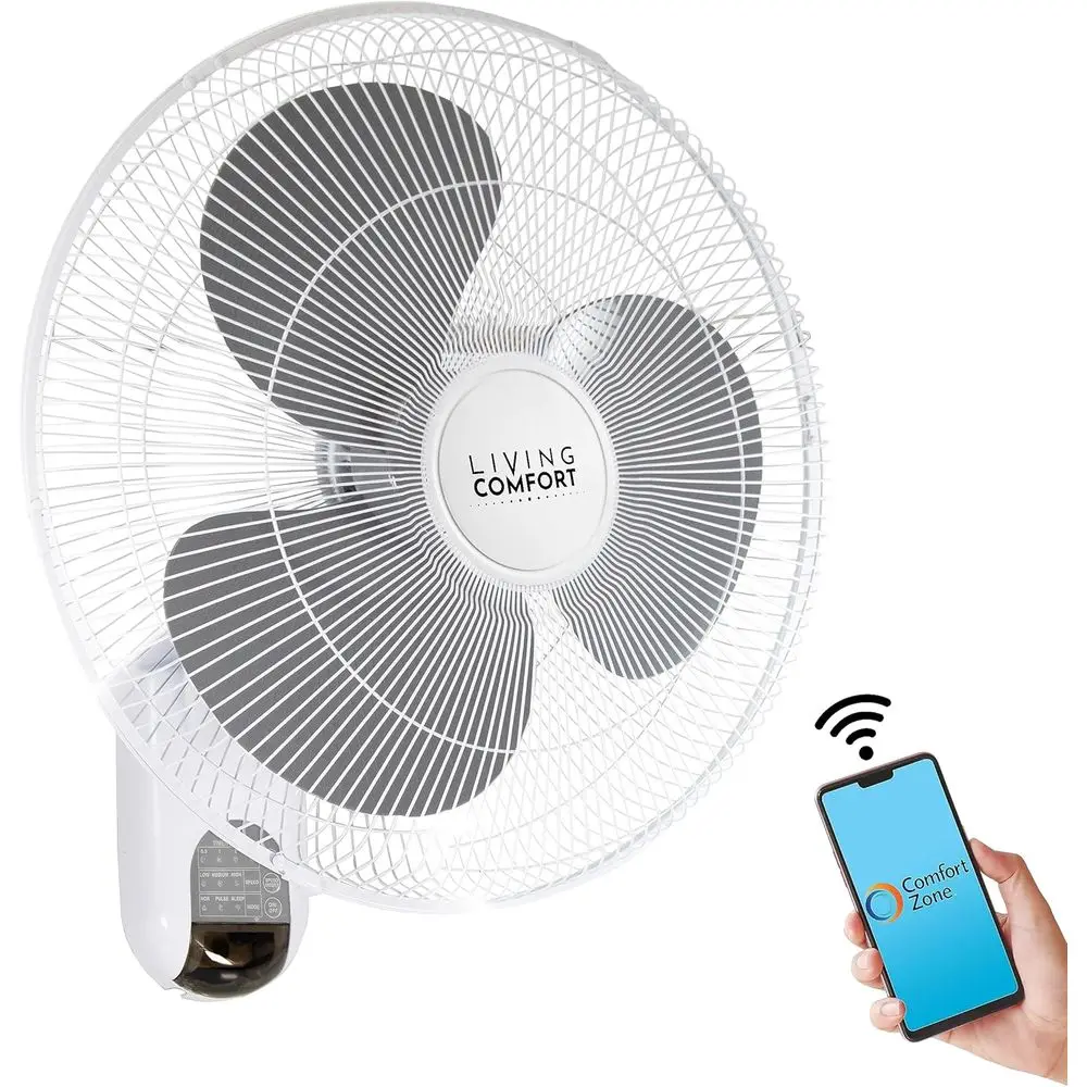 

16-Inch Oscillating 3-Speed Indoor Fan with App Control, Timer, Sleep Mode, Quiet Operation, Adjustable Metal Grille for Home or