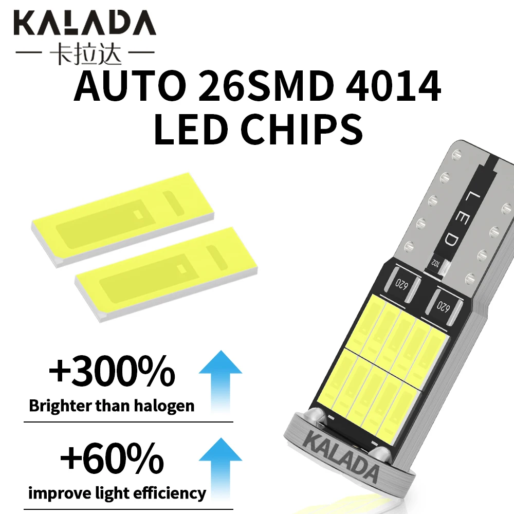 Canbus w5w levou lâmpadas t10 4014 smd para carro, luz de estacionamento, mapa, cúpula, leitura, placa, sinal, 2/10x