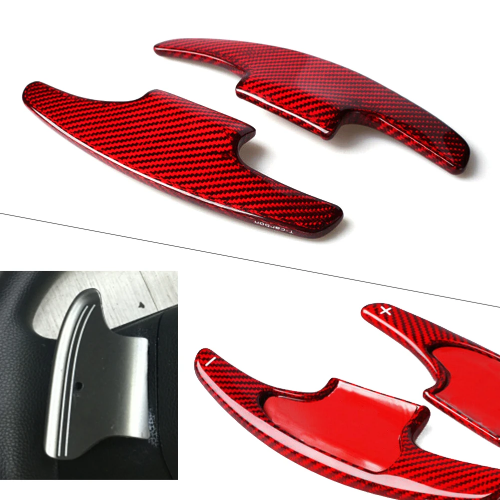 

Carbon Fiber Red Car Steering Wheel Shift Paddle Shifter Extension For Honda Fit 2018 2Pcs/Set