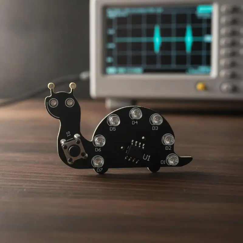 Snail-Shaped LED Flowing Light Soldering Practice Board DIY Soldering Learning