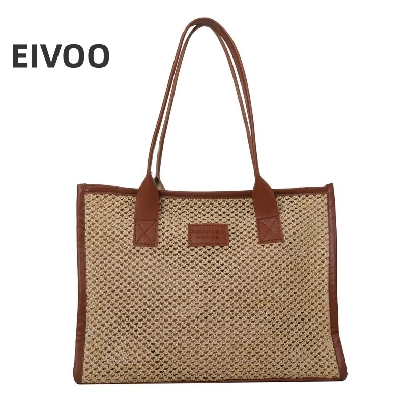 

PU Linen Totes Bag Women Large Capacity Shoulder Beach Bag Light Shopping Handbag Handle Bag Travelling Bag Korean Lady Hand Bag