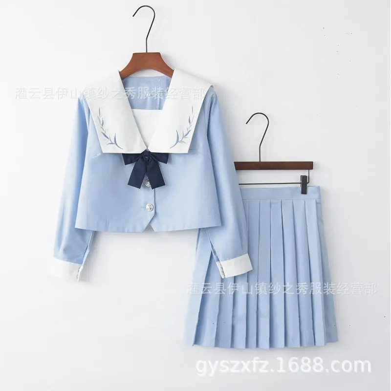Japanese Preppy Sailor JK Uniform Set Casual Student Class Outfit Classic College Style Pleated Skirt Daily Girls Costume Suit