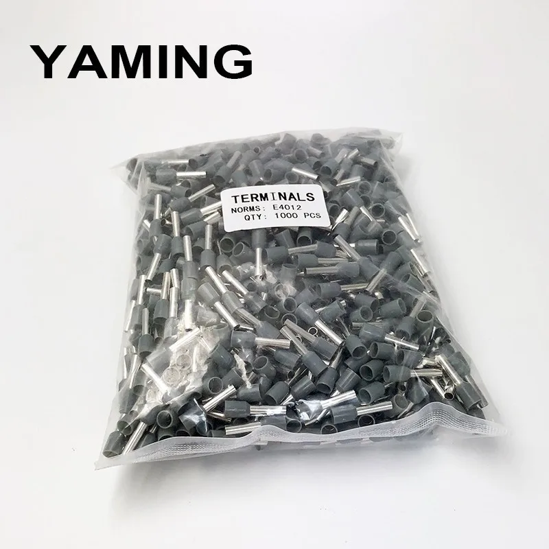 4mm2 E4012 Tube insulating Insulated terminals Cable Wire Connector Insulating Crimp Terminal 1000PCS/Pack