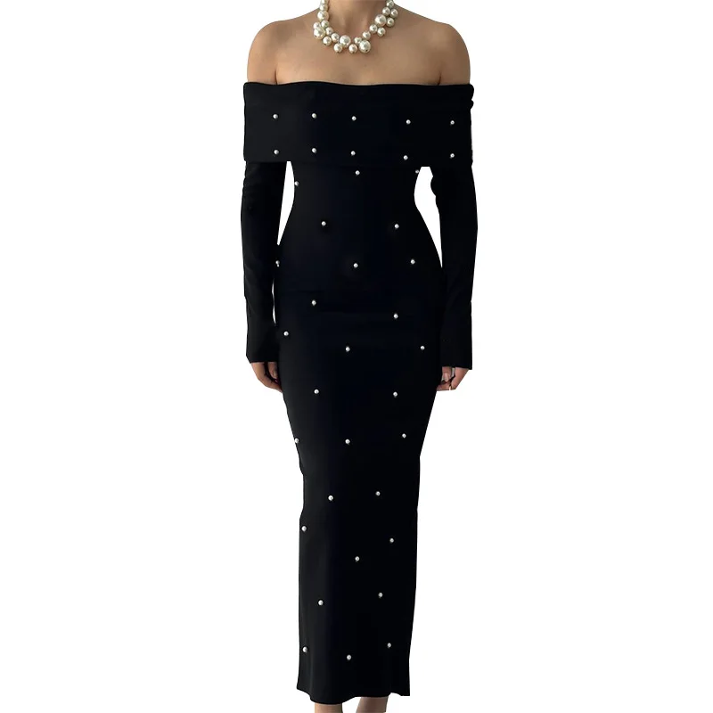 فستان ستان مطرز بكتف واحد أنيق ونحيف أنيق فستان ضيق مثير لحفلات الكوكتيل بفتحة عالية فستان رسمي للحفلات الراقصة المسائية