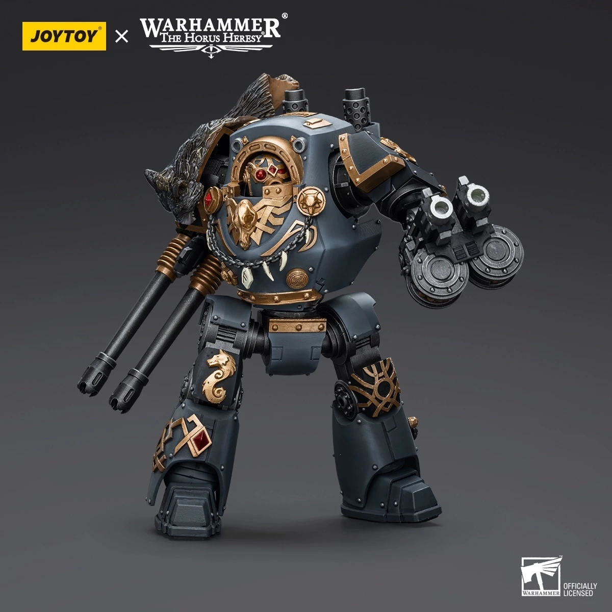 JOYTOY Warhammer The Horus Heresy 1/18 Space Wolves Contemptor Dreadnought with Gravis Bolt Cannon Action Figure Model Toy