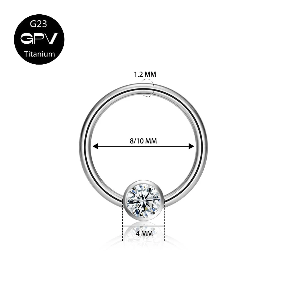 G23 Titanium Nose Ring Middle Clip Ball Popular Men\'s And Women\'s Punk Puncture Jewelry Nasal Septum Ring