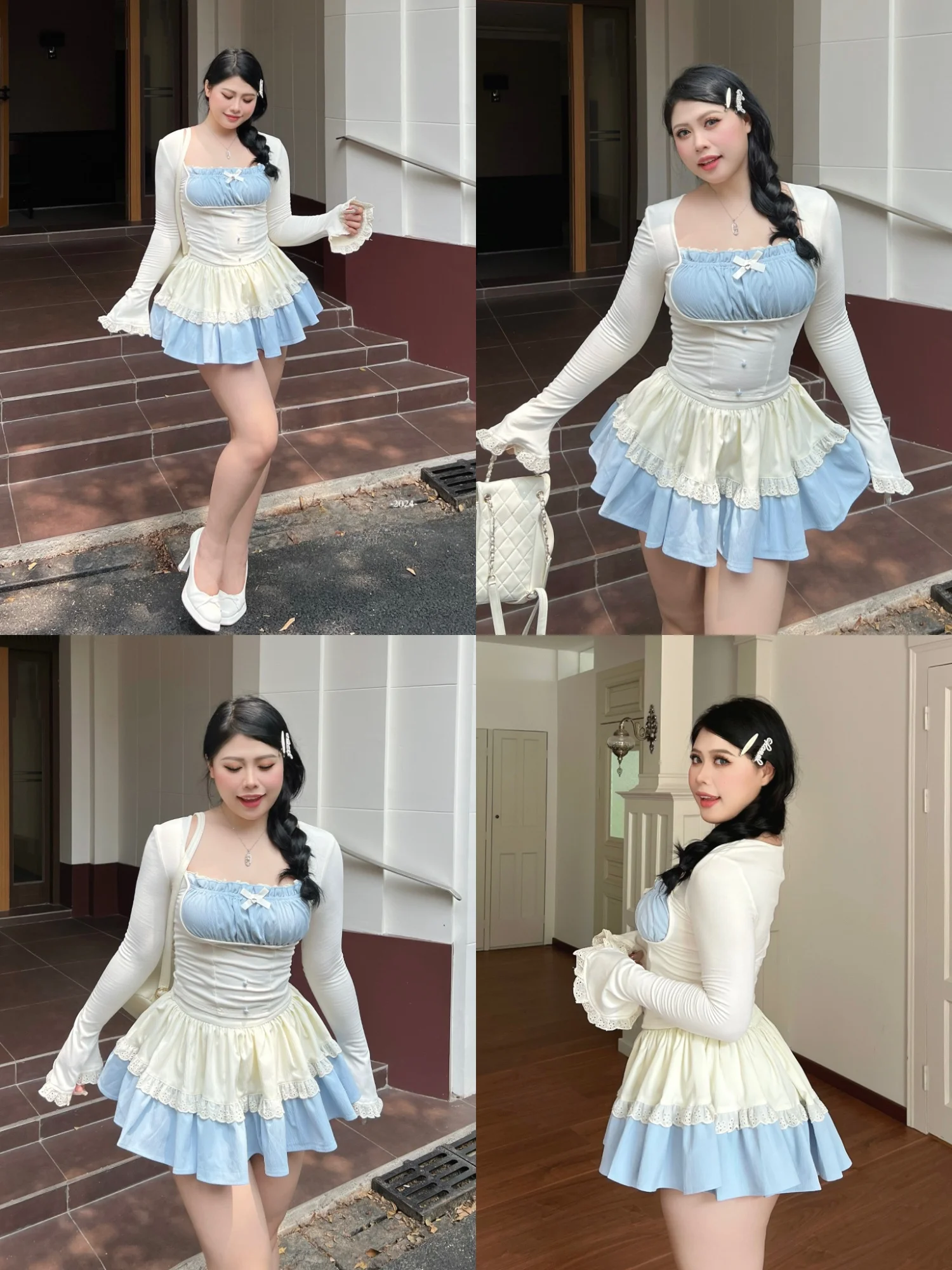 

Комплект SOUL Sweet Heart: модный топ с длинными рукавами и юбка для женщин больших размеров, идеально подходящий для фигуры типа «груша» и «песочные часы»