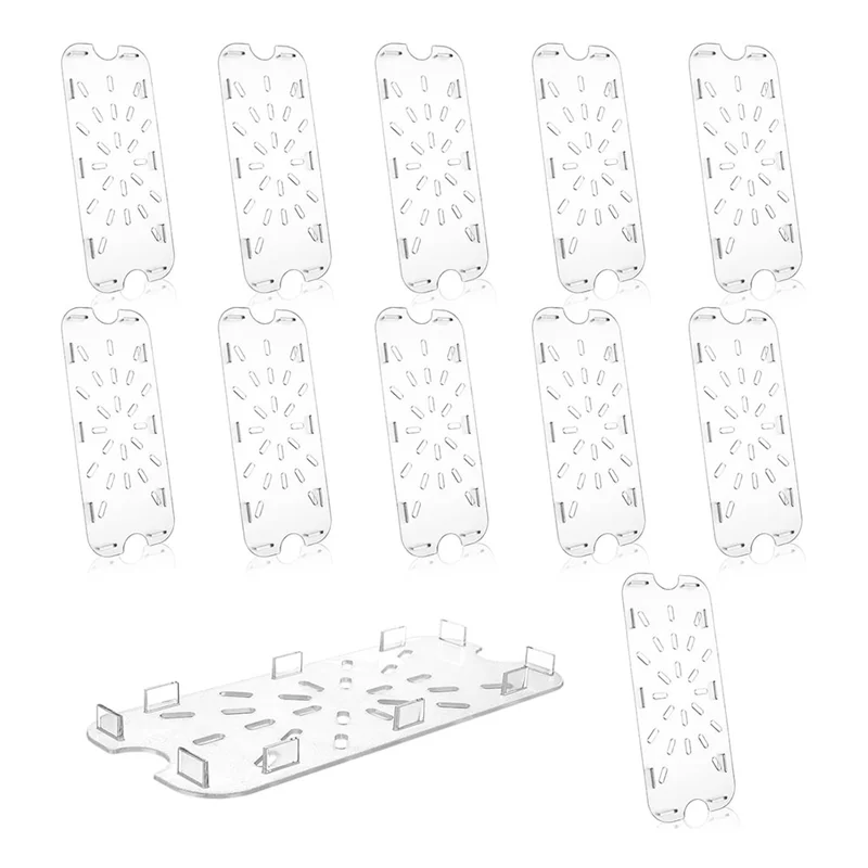 

Прозрачная пластиковая сливная полка, пластиковая 12 шт. для 1/3 размера, решетка для пищевых продуктов, акриловые сливные подносы для пищевых продуктов, пластиковая сливная сковорода