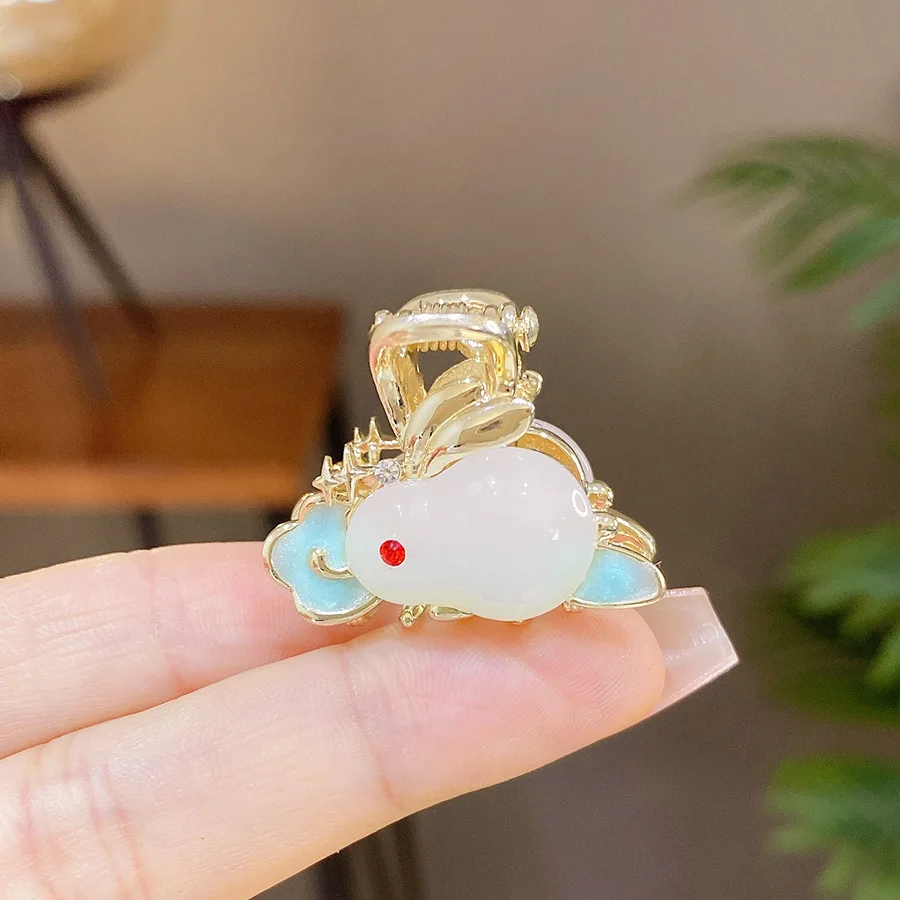 Chinese Style Cloud Rabbit Hair Clip Forehead Bangs Clip Cute Exquisite Compact Clip Women's Hair Accessories