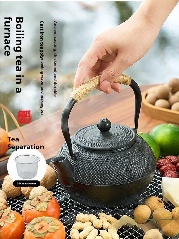 

Enclosed Stove Boiling Teapot 2025 New Cast Iron Teapot For Home Use Tea Making Filter Iron Teapot Bright Fire Kettle