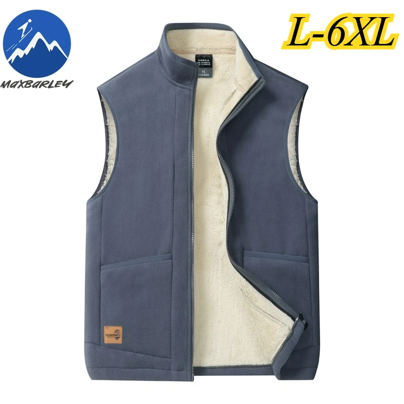 

Luxury Fleece Jacket Men Comfort Stand Collar Outdoor Work Windproof Jacket Fleece Lined Soft Light Winter Sleeveless Waistcoat