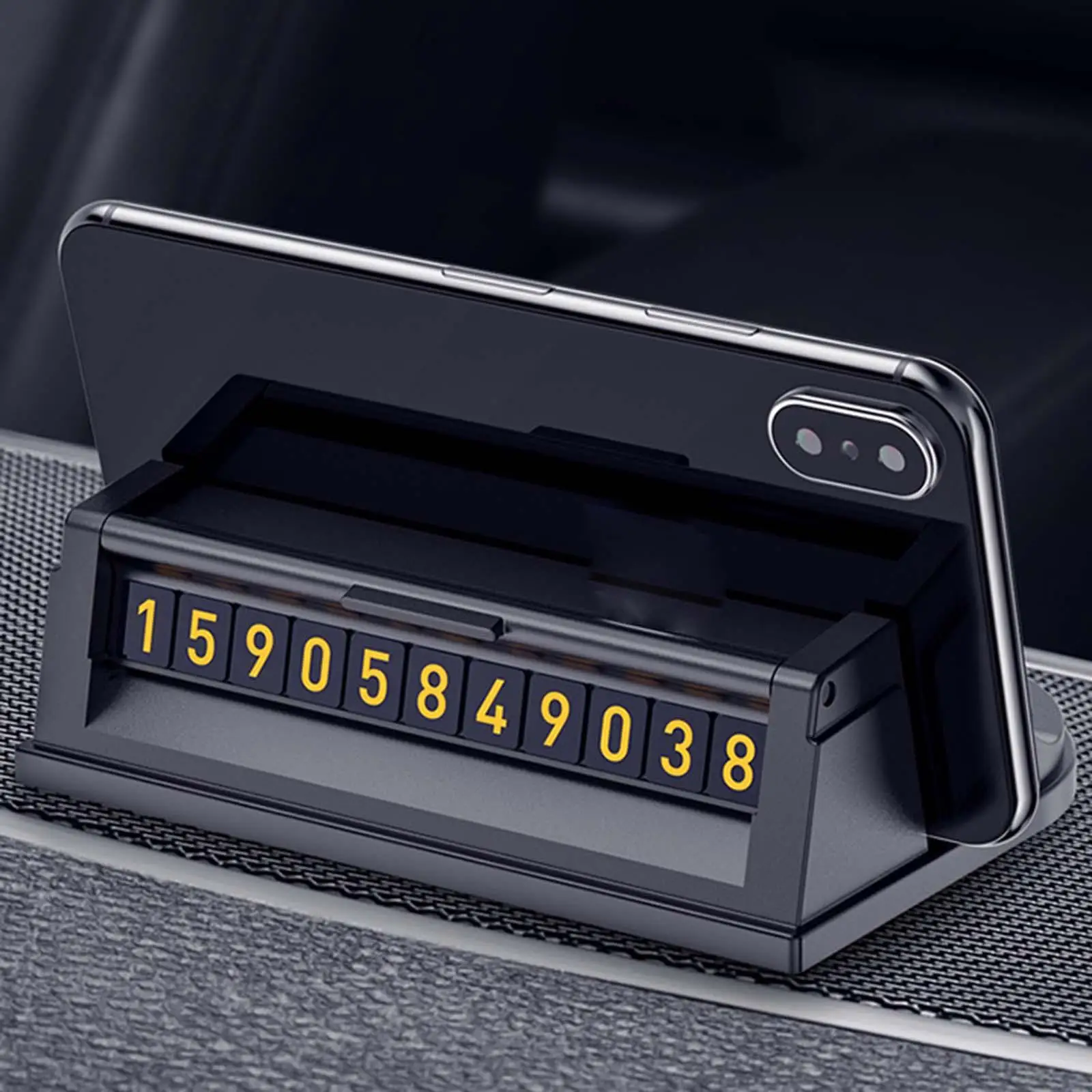 Non-Slip Phone Pad , Dashboard Phone Mat with Temporary Car Parking Card Number Plate Phone Holder Anti-Slip Mat