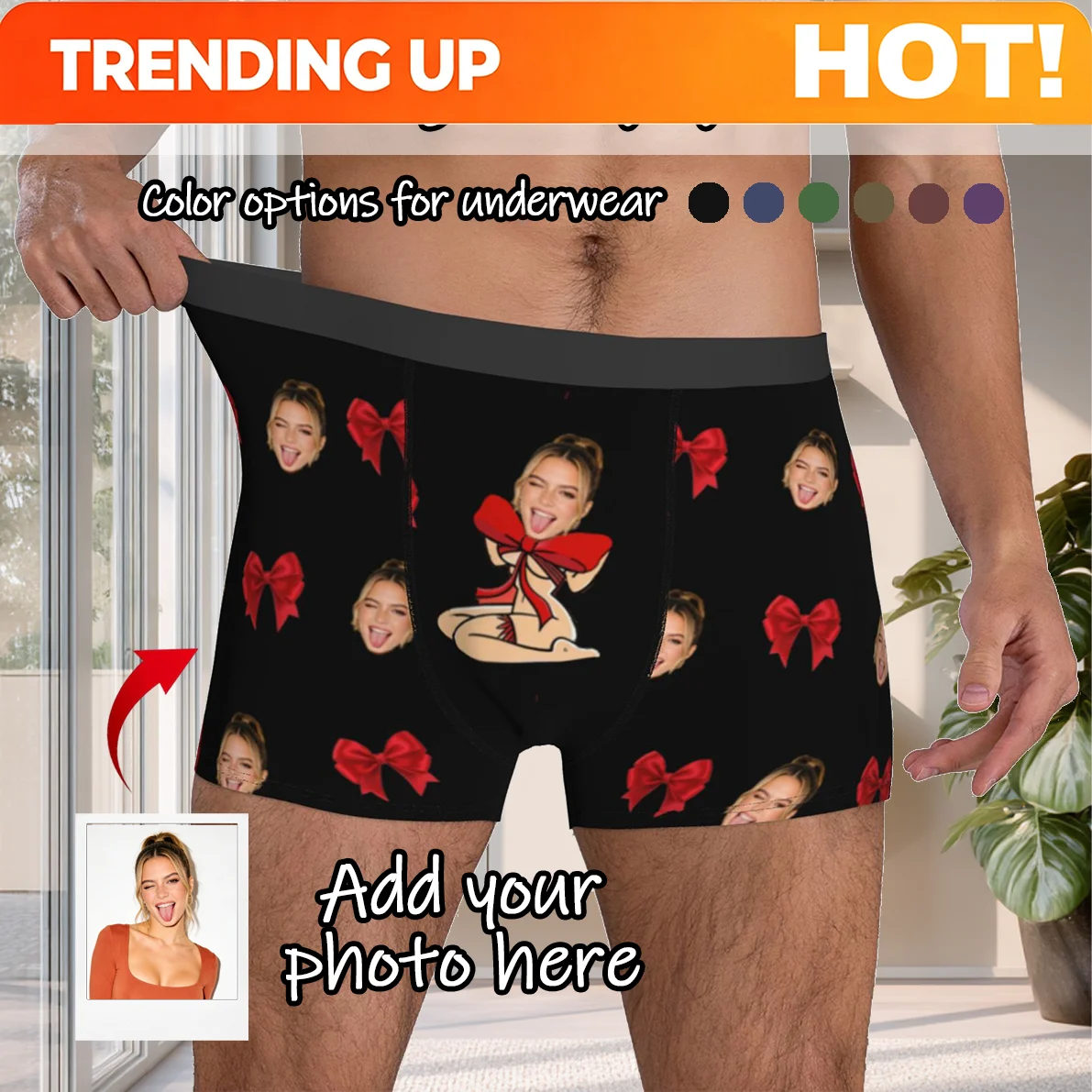 Personalized Face Photo Underwear Custom Boxer Briefs Custom Men Birthday Gift For Husband Anniversary Gift for Dad