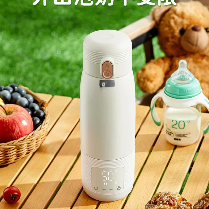 Portable wireless constant temperature cup, constant temperature water bottle, baby's milk mixer for outdoor use,