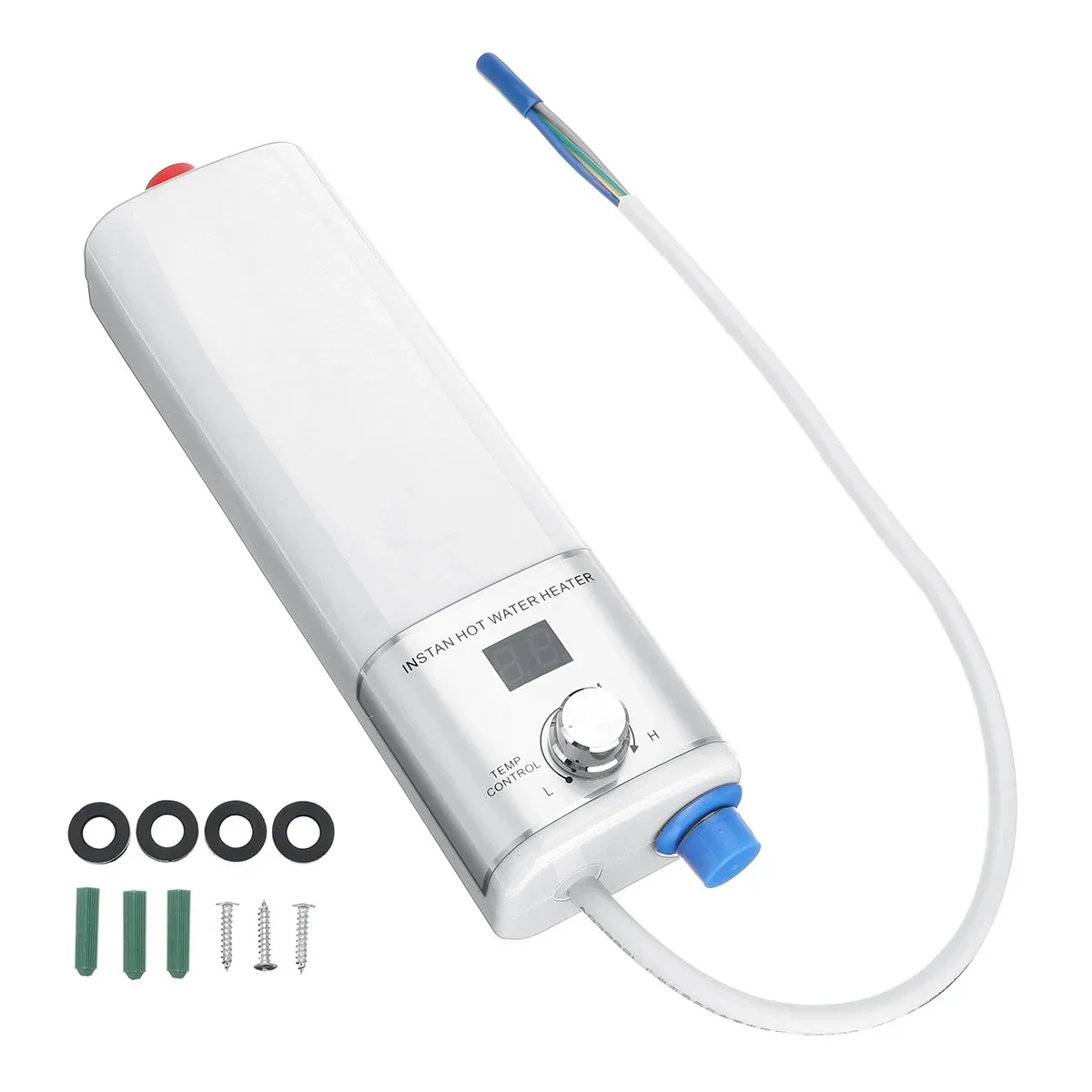 Mini Instant Tankless Water Heater 5500W Electric Water Heater Indoor Shower Kitchen Bathroom Water Heater Temperature Control