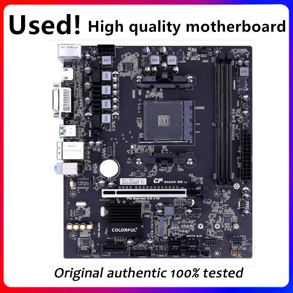 

Used B450M For Colorful B450M-HD V14 Motherboard Socket AM4 DDR4 64G For AMD B450 Original Desktop Mainboard