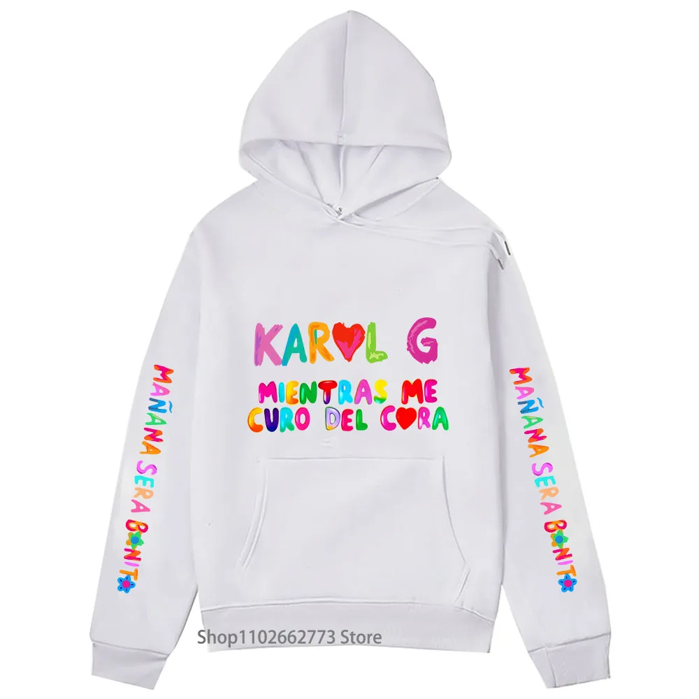 

Manana Sera Bonito Hoodie Karol G Pullover Bichota and Heart Tattoo Sweatshirt with Hooded Music Hip Pop Streetwear Women/Men