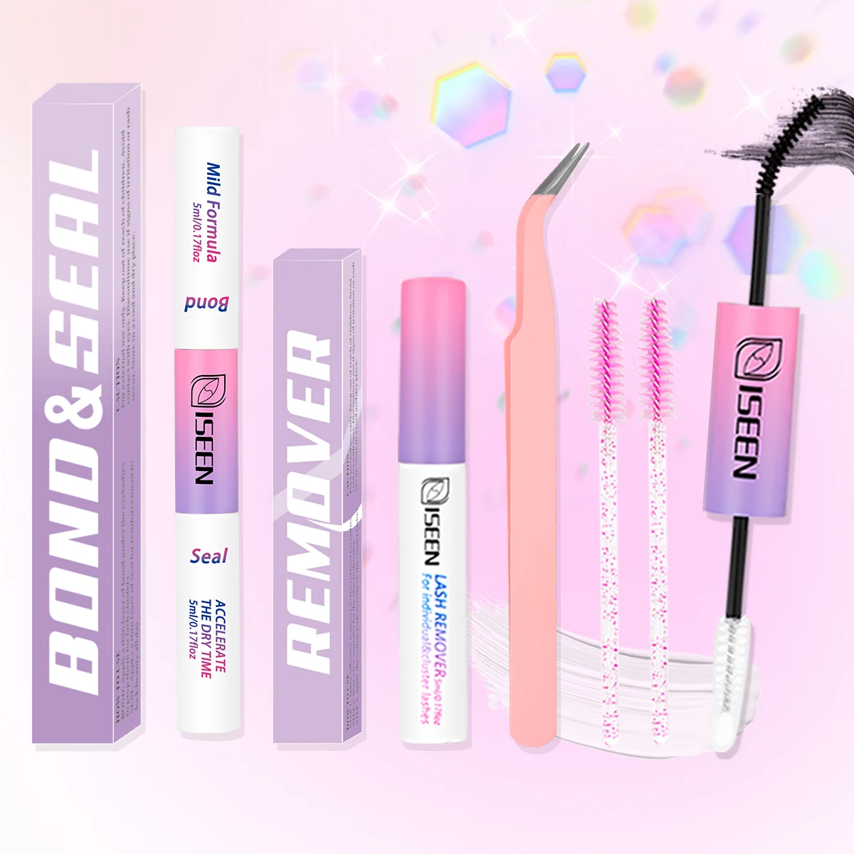 لاش العنقودية الغراء لاش السندات وختم مقاوم للماء السندات وختم رمش الغراء 10 مللي لمجموعات رمش لاصق أسود طويل الأمد