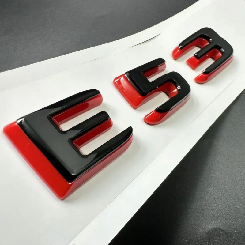 New Style Two Tone Letters Numbers Emblem E43 E53 E63 S65 C E S CLASS for 2024 Car Trunk Rear W212 W213 W214 Car Accessories