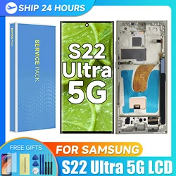 Testowany zamiennik wyświetlacza S22 Ultra do Samsung S22 Ultra 5G S908 S908B S908U S908W S908E Zespół digitizera ekranu dotykowego LCD