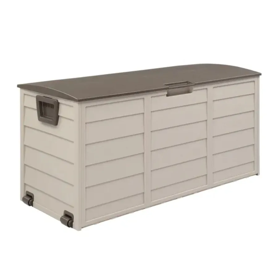 75gal 260L Outdoor Garden Plastic Storage Deck Box Chest for Tools Cushions Toys Lockable Seat