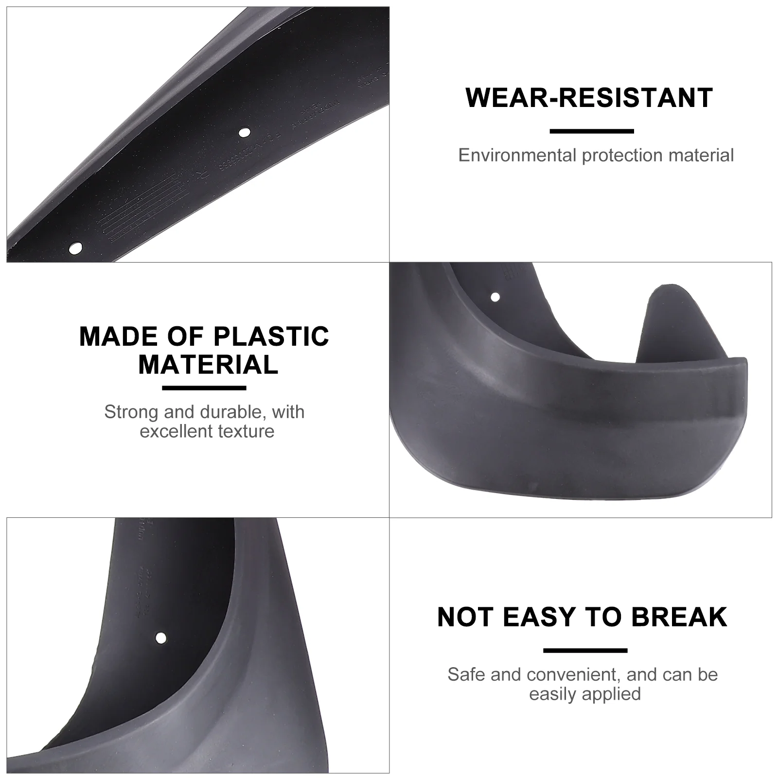 4 Pcs Wheel Plastic Mud Flaps Refit Vehicle Mudguard Car Black Protective Parts - Image 6