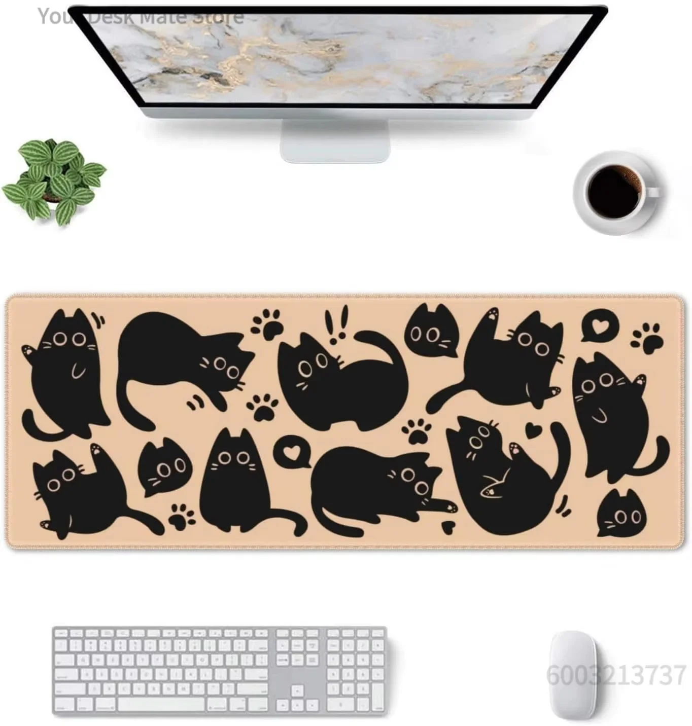 Pink Cloud Kawaii Colorful  cat Large Size Anti-slip Rubber Mouse pad _ Computer Gaming accessories Keybo