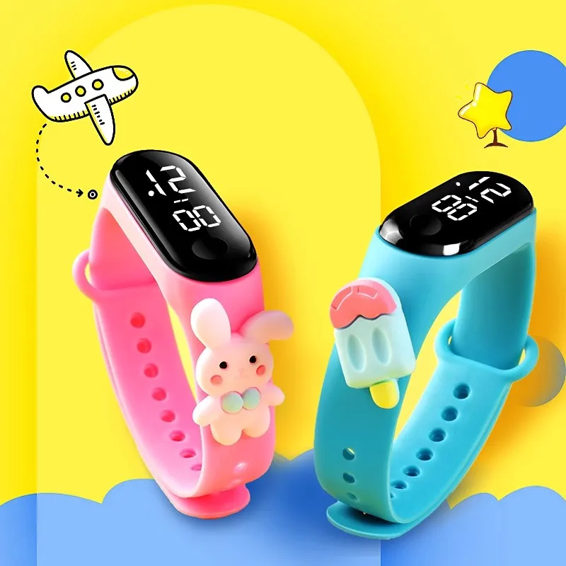 Reloj inteligente LED para niños, pulsera Digital de dibujos animados, resistente al agua, regalo