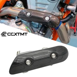 For KTM 250SXF 250EXCF 350EXCF 400EXC 450EXC 500EXC 2007-2023 Motorcycle Carbon Fiber Exhaust Heat Shield Protector Guard cover