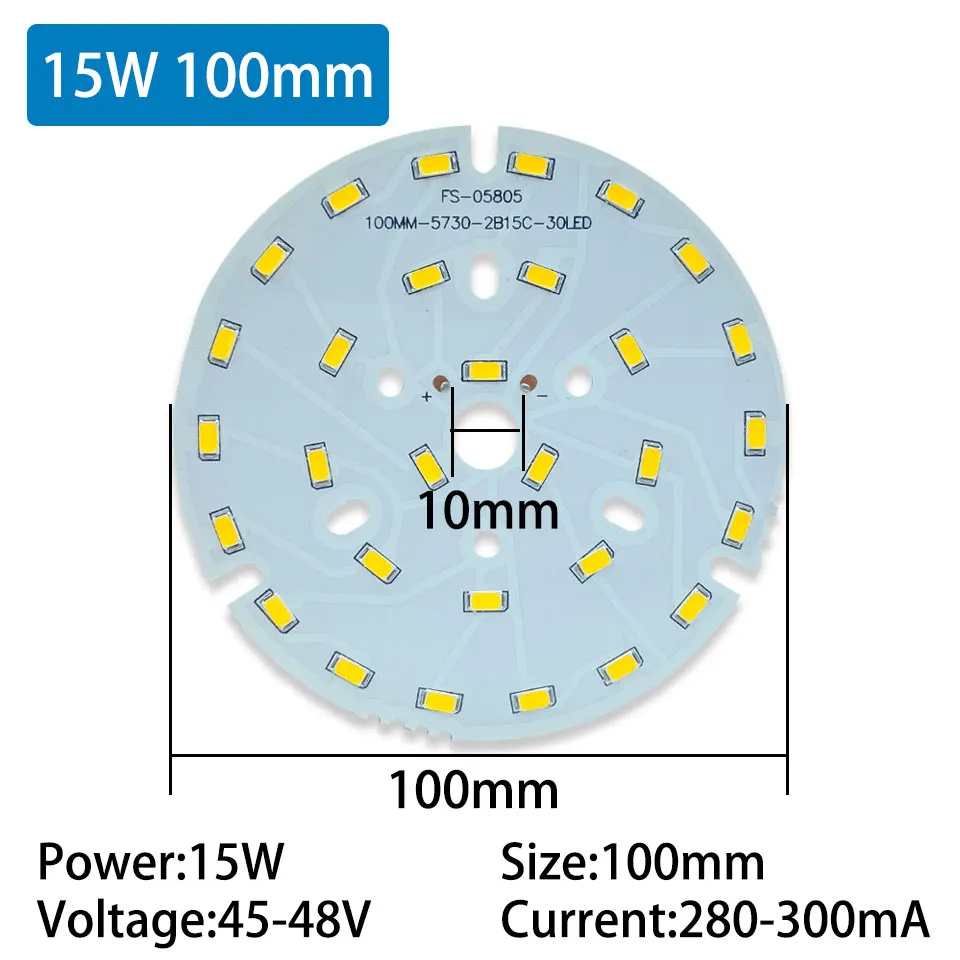 15W 18W Light Board LED Lamp Panel SMD5730/SMD2835 Ceiling PCB With LED 85mm 100mm With Plug Wire For LED Bulb LED Downlight