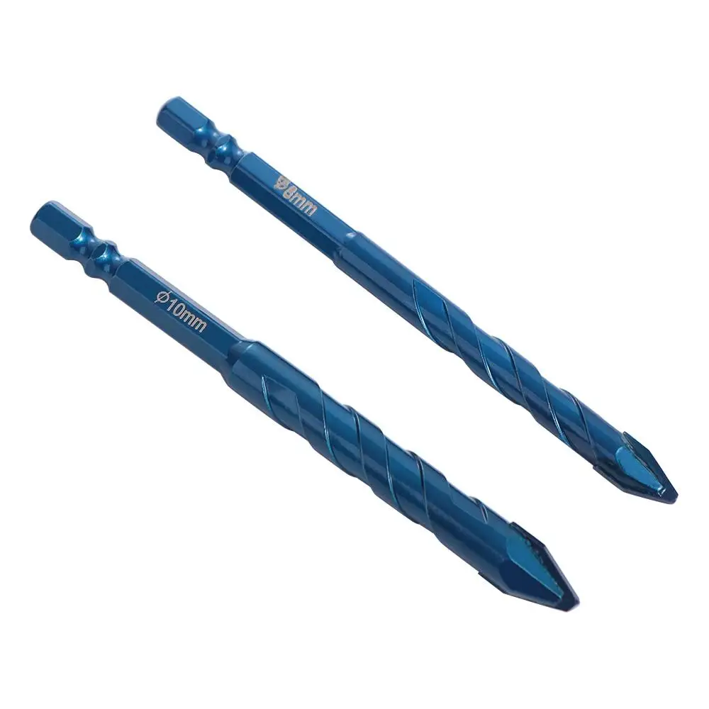 Set di punte per piastrelle triangolari ad alta durezza Set di fori di perforazione di precisione Trapano eccentrico Esagonale 6/8/10/12mm Punta da trapano per piastrelle Lastra di roccia